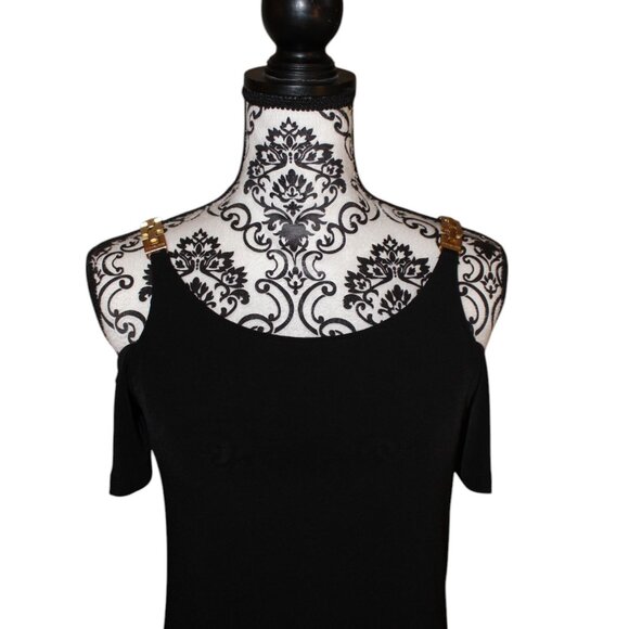 MICHAEL Michael Kors Dresses & Skirts - Michael Kors Dress Black Off Shoulders Gold Chain Shoulder Straps Size XS NWT's